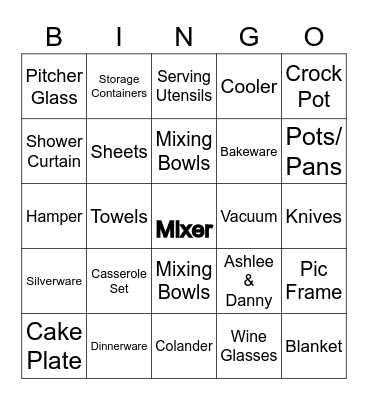 Bridal Bingo Card