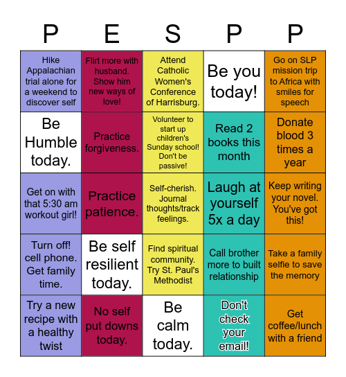 Be You Bingo! Bingo Card