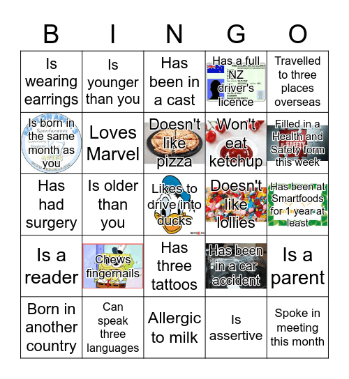 Who Am I? Bingo Card