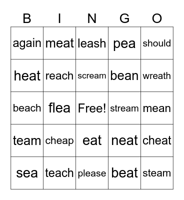 OG Lesson #48 (-ea) Bingo Card
