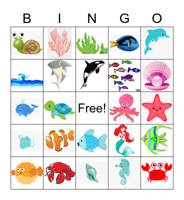 Mermaid Bingo Card