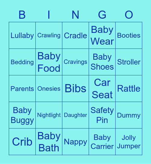 Baby Bean Bingo Card