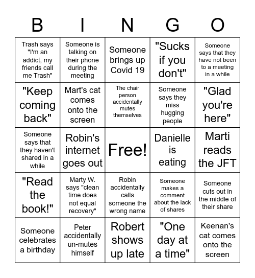 Groundhog Bingo Card