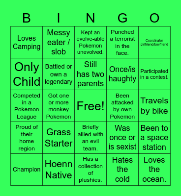Brendan Bingo Card