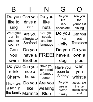 Milk wood House Bingo Card