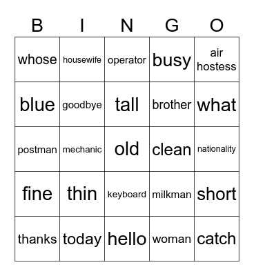 Bingo for you Bingo Card
