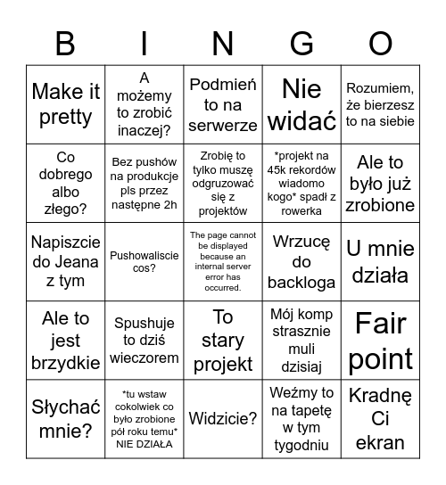 checkpoint Bingo Card