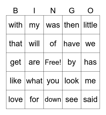 Harry Bingo Card