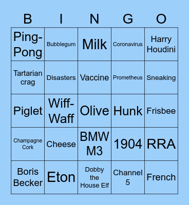 Boris Bingo Card