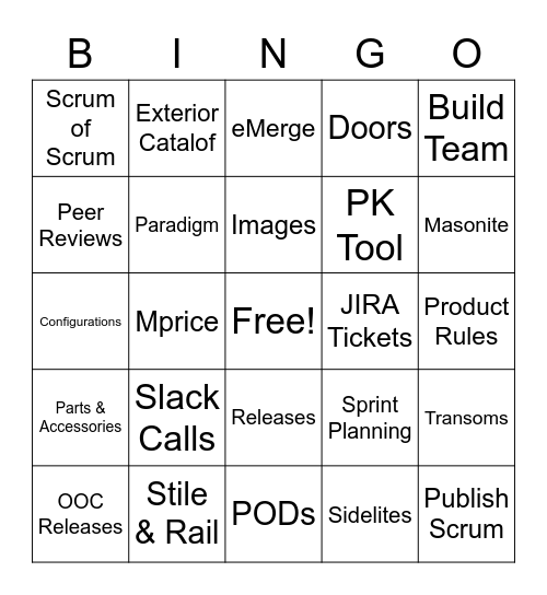 Build Team Bingo Card