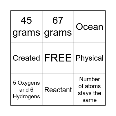 B I N G O Bingo Card