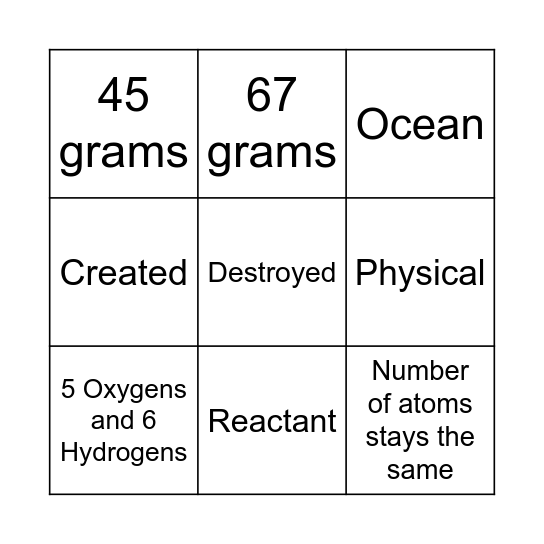 B I N G O Bingo Card