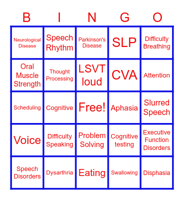 Legacy Speech Therapy Bingo Card