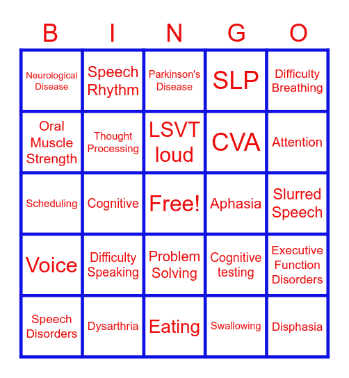 Legacy Speech Therapy Bingo Card