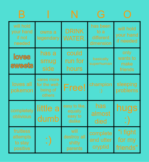 ☀️ sun bingo ! ☀️ Bingo Card