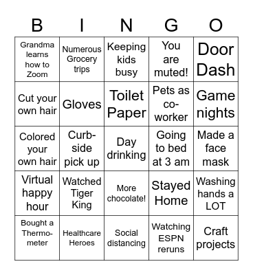 Crazy COVID Bingo Card