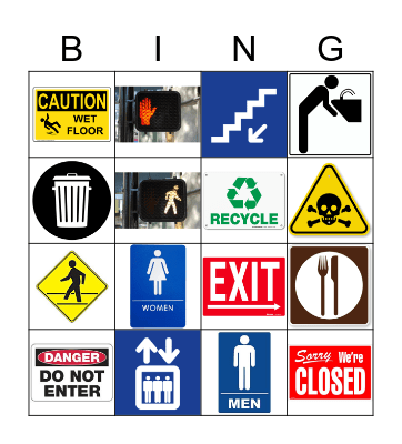 Community Signs Bingo 4x4 Bingo Card
