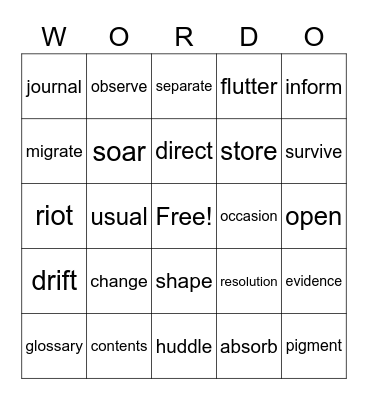 Wit & Wisdom Wordo Module 1 Bingo Card