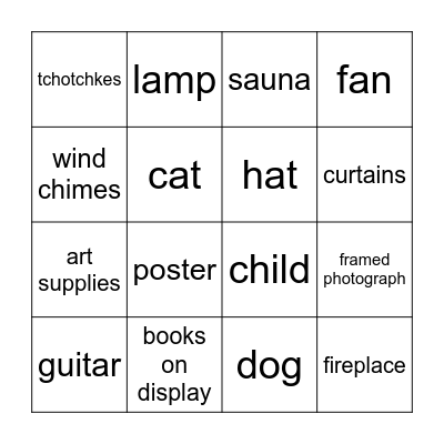 Video Call Background Bingo Card