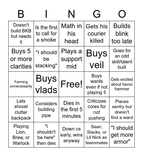 Purge Plays a Pub Bingo Card