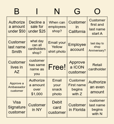 Anniversary Bingo! Bingo Card