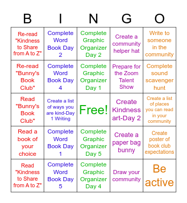 Community Week 5 Bingo Card