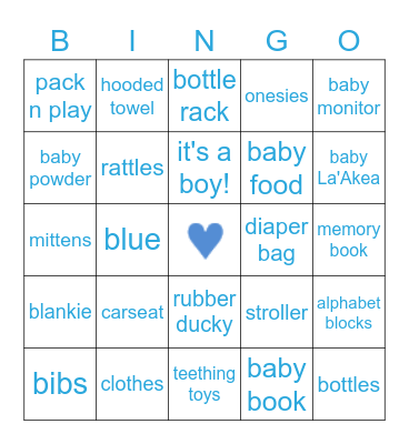 Ultimate Baby Shower Bingo Card