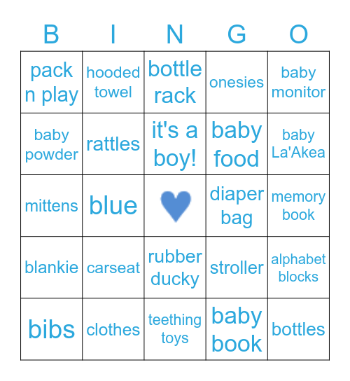 Ultimate Baby Shower Bingo Card