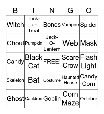 Halloween Bingo Card