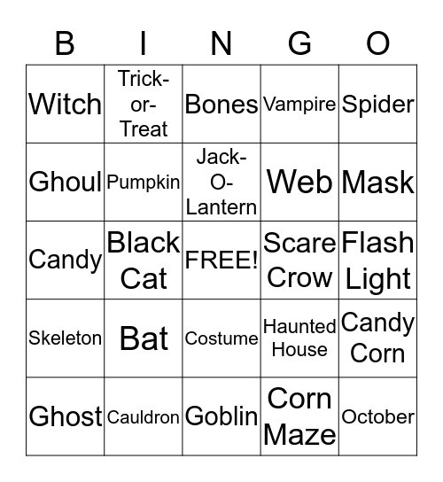 Halloween Bingo Card