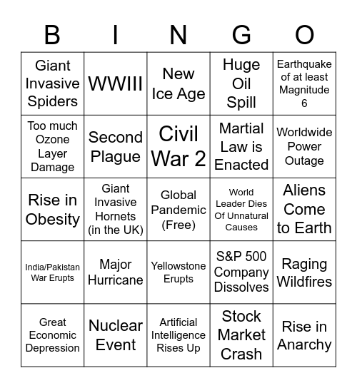 2020 Bingo Card