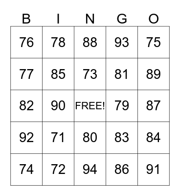 Happy Halloween! Bingo Card