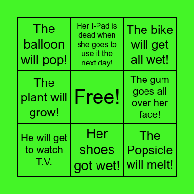 Cause and Effect Bingo! Bingo Card