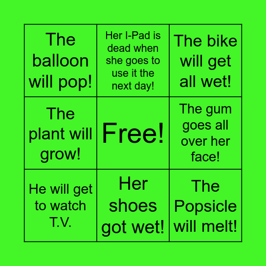 Cause and Effect Bingo! Bingo Card