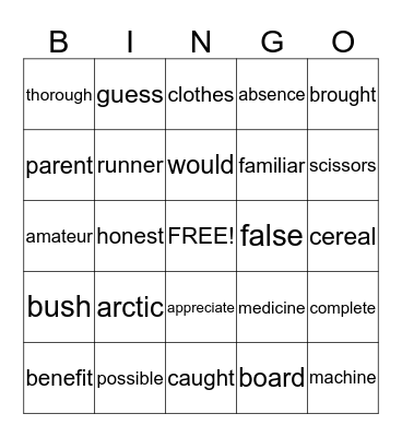 Bingo Card