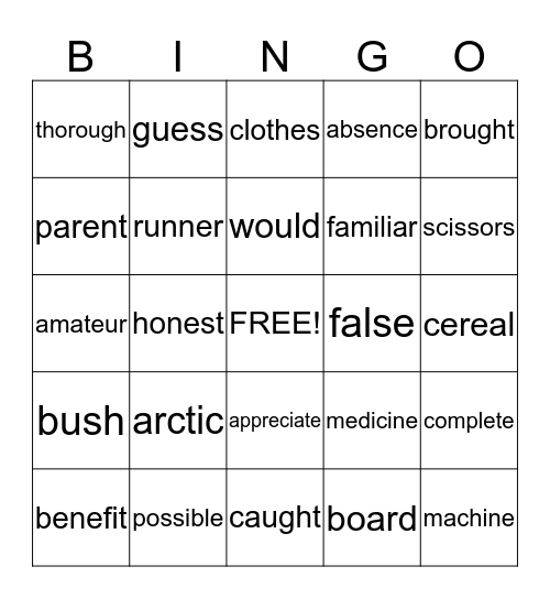 Bingo Card