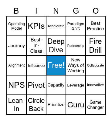 CET Leadership Virtual F2F Bingo Card