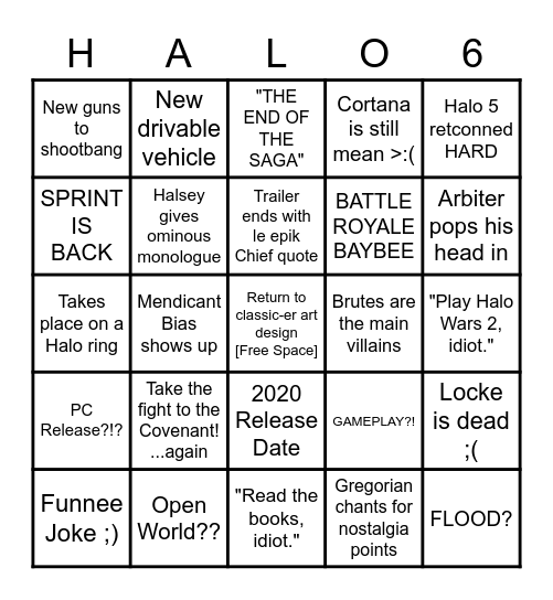 Halo Infinite Trailer Bingo! Bingo Card