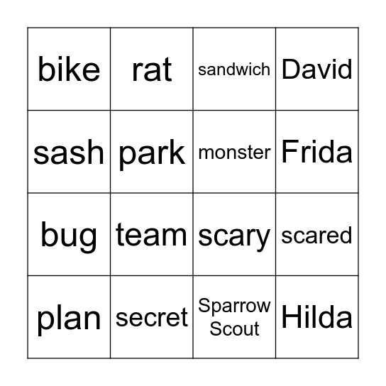Hilda Bingo Card