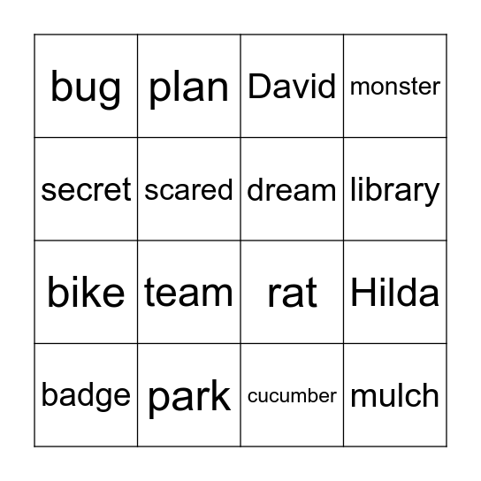 Hilda Bingo Card