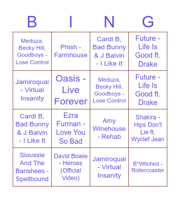 bingobongo Bingo Card