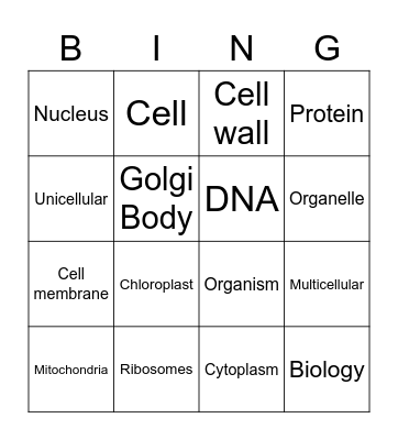 CELLS! Bingo Card