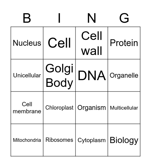 CELLS! Bingo Card