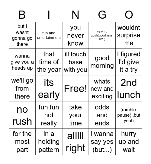 Spangl-O Bingo Card