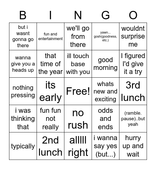 Spangl-O Bingo Card