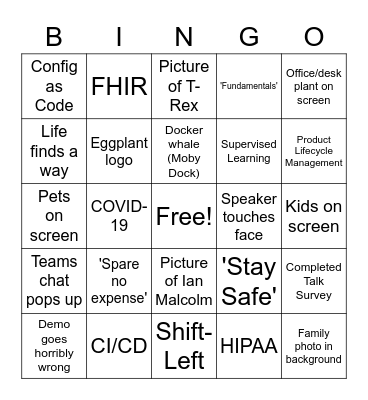 Devcon Bingo Card
