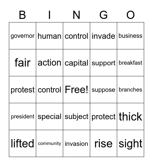 SIGHT WORDS #3 Bingo Card