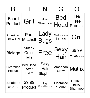 Product Bingo Card