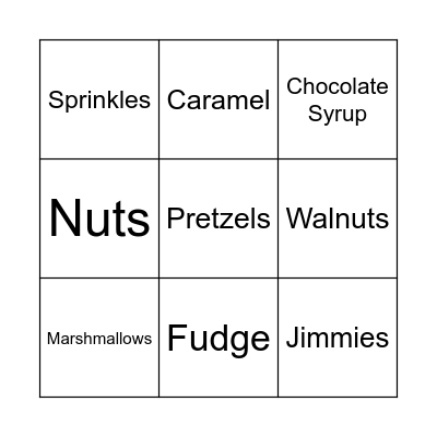 Ice Cream Bingo Card