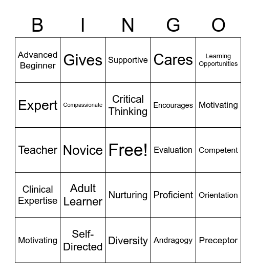 PRECEPTORSHIP Bingo Card